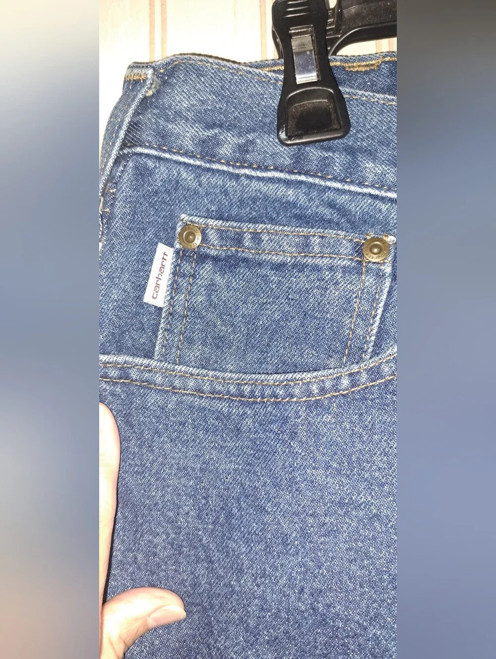 Mens Carhartt Relaxed Fit Tapered Leg Jeans 32”x34” Work Quality Tall